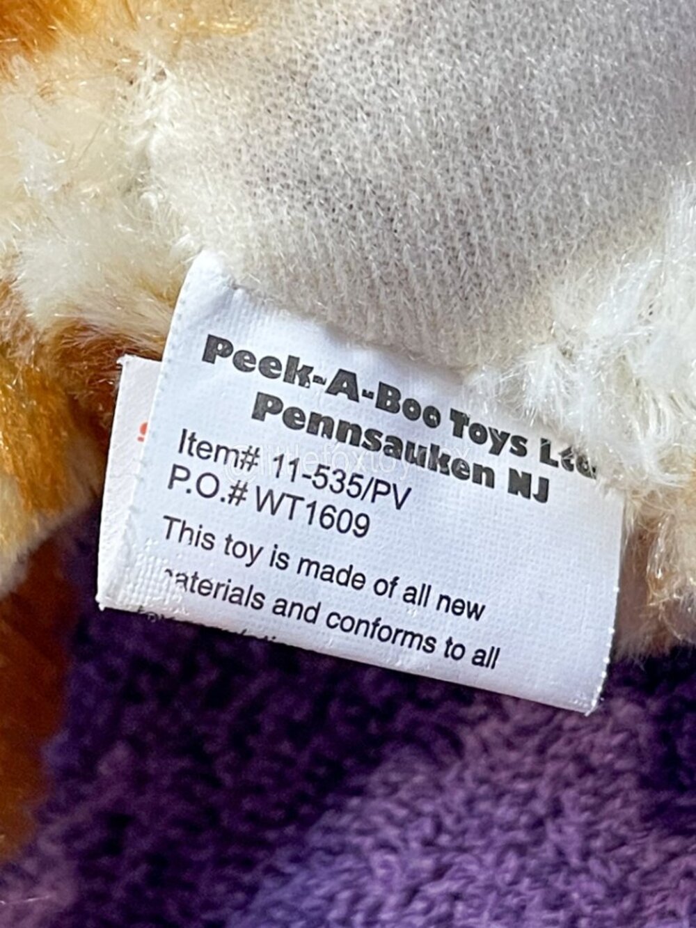 Peek-A-Boo Toys Giraffe Plush Brown Cream Wildlife Safari Stuffed Animal ESSA - Picture 9 of 10